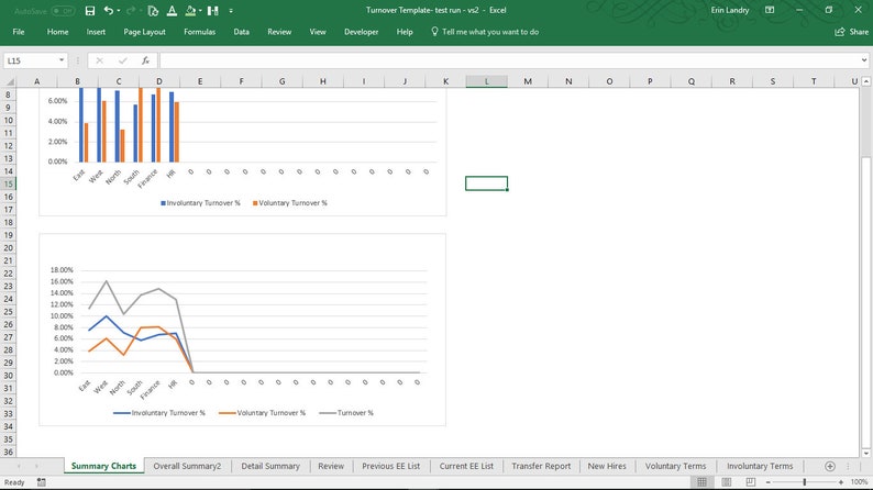 Turnover Analysis Report Excel Template, Employee Turnover Spreadsheet image 3