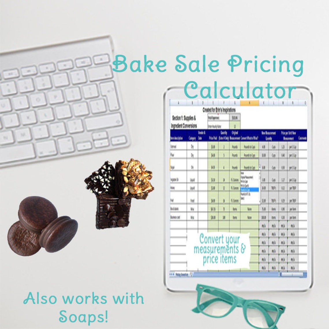 Bake Sale Pricing Calculator With Kitchen Conversions, How to Price
