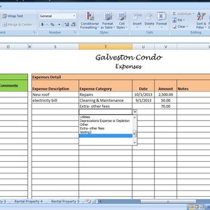 Landlords Spreadsheet Template, Rent and Expenses Spreadsheet, Short Term Rentals 5-80 Property Template image 3