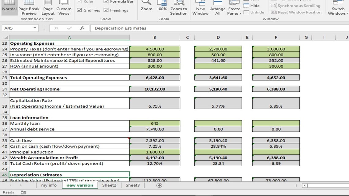 Investment Property Analyzer, Rental Property Calculator, Investment