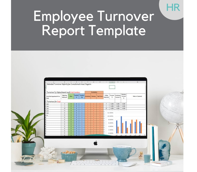 Turnover Analysis Report Excel Template, Employee Turnover Spreadsheet image 1