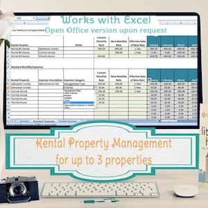 Rental Property Management Template- Long Term Rentals, Rental Income and Expense Categories
