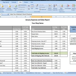expenses spreadsheet summarizes