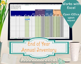 Annual Inventory Spreadsheet, Track Beginning and Ending Inventory in Excel Worksheet