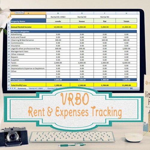 Vacation Rental and Expense Tracking Template Short Etsy
