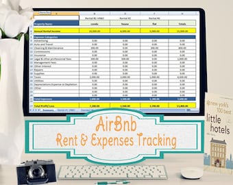 AirBnb Expense Tracker Template, AirBnb Spreadsheet Template