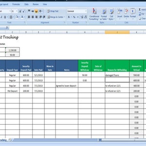 Rental Deposit Tracking Form, Landlord Tenant Security Deposit Agreement, Rent Deposit Return Tracking image 5