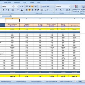 Landlords Spreadsheet Template, Rent and Expenses Spreadsheet, Short ...