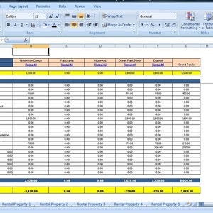 Landlords Spreadsheet Template, Rent and Expenses Spreadsheet, Short Term Rentals 5-80 Property Template image 4