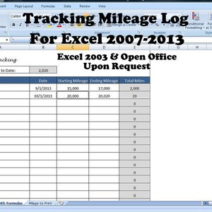 Mileage Log Tracking Mileage Etsy