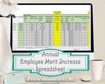 Annual Employee Merit Increase Spreadsheet, Excel Template for a Merit Increase Matrix