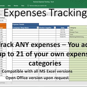 Expense Tracker, Business Expense Tracking, Overhead Expense Categories image 2
