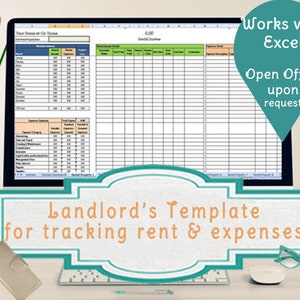Landlords Spreadsheet Template, Rent and Expenses Spreadsheet, Short Term Rentals 5-80 Property Template 画像 1