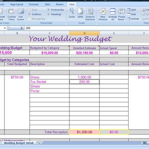 Wedding Planning Worksheet by Wedding Categories | Etsy