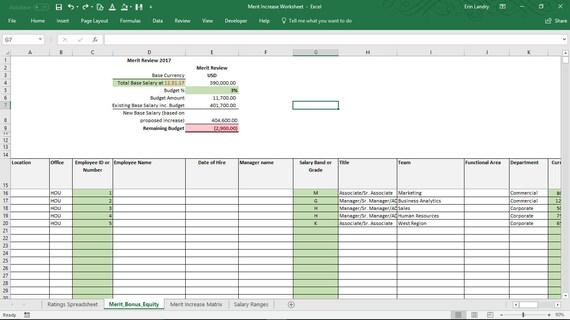 Merit Chart Template