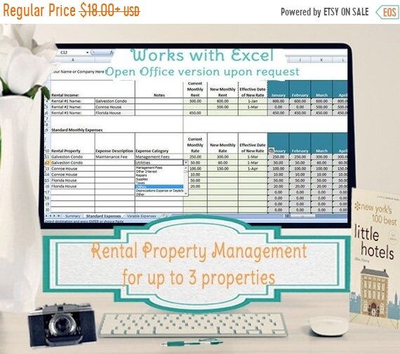 rental property management template long term rentals rental etsy