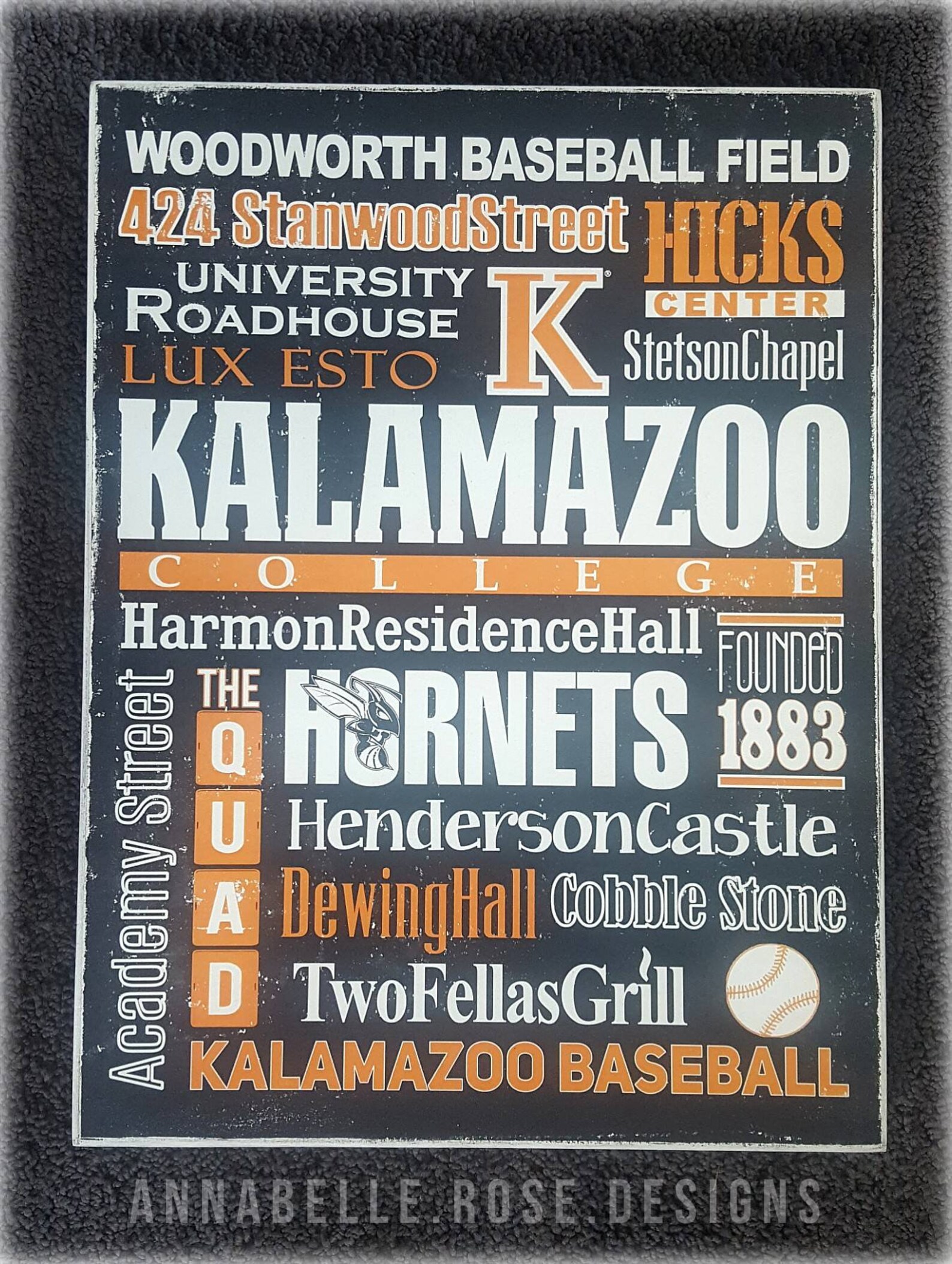 Kalamazoo College Michigan College Word Sign Kalamazoo Etsy