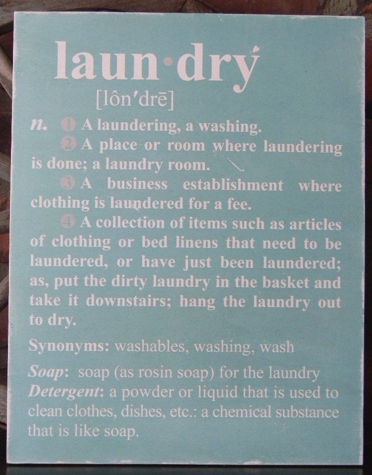ster's definition of 'LAUNDRY' typographic wall Etsy