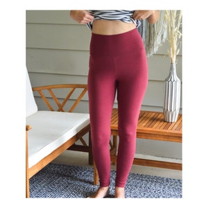 Women's Organic Cotton Leggings, High Waist Yoga Leggings, Activewear Workout Leggings, Stretchy Soft, Eco Dyed Sustainable MORE COLORS image 1