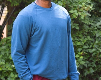 Organic Cotton French Terry Pullover, Unisex Raglan Sweatshirt, USA Made