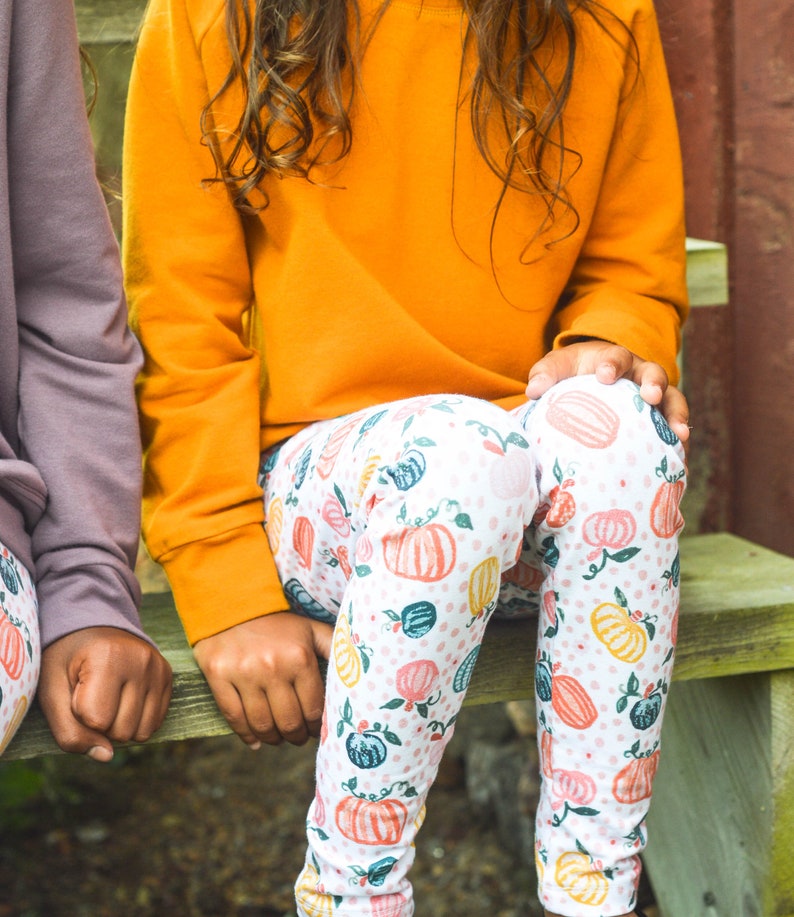 Girls Pumpkin Leggings Ecodyed Colorful Little Pumpkin Baby Etsy UK