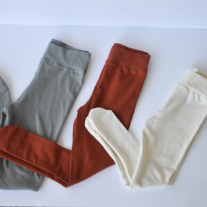 Footed Cotton Tights - Maple Leaf x Dark Forest Green
