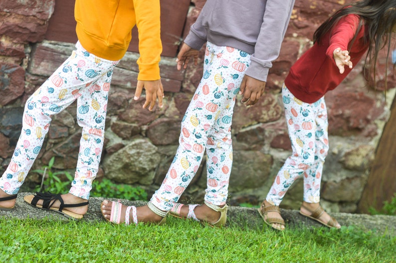 Girls Pumpkin Leggings Ecodyed Colorful Little Pumpkin Baby Etsy UK