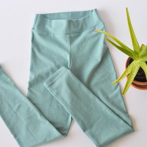 Kids Organic Cotton Leggings, Sustainable Matching Leggings, Solid Minimalist Girls Clothing, Yoga Waist Pants, Baby Toddler Girl Teen
