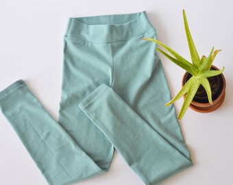 Organic Cotton Kids Leggings, Soft Yoga Waistband, Sustainable Clothing