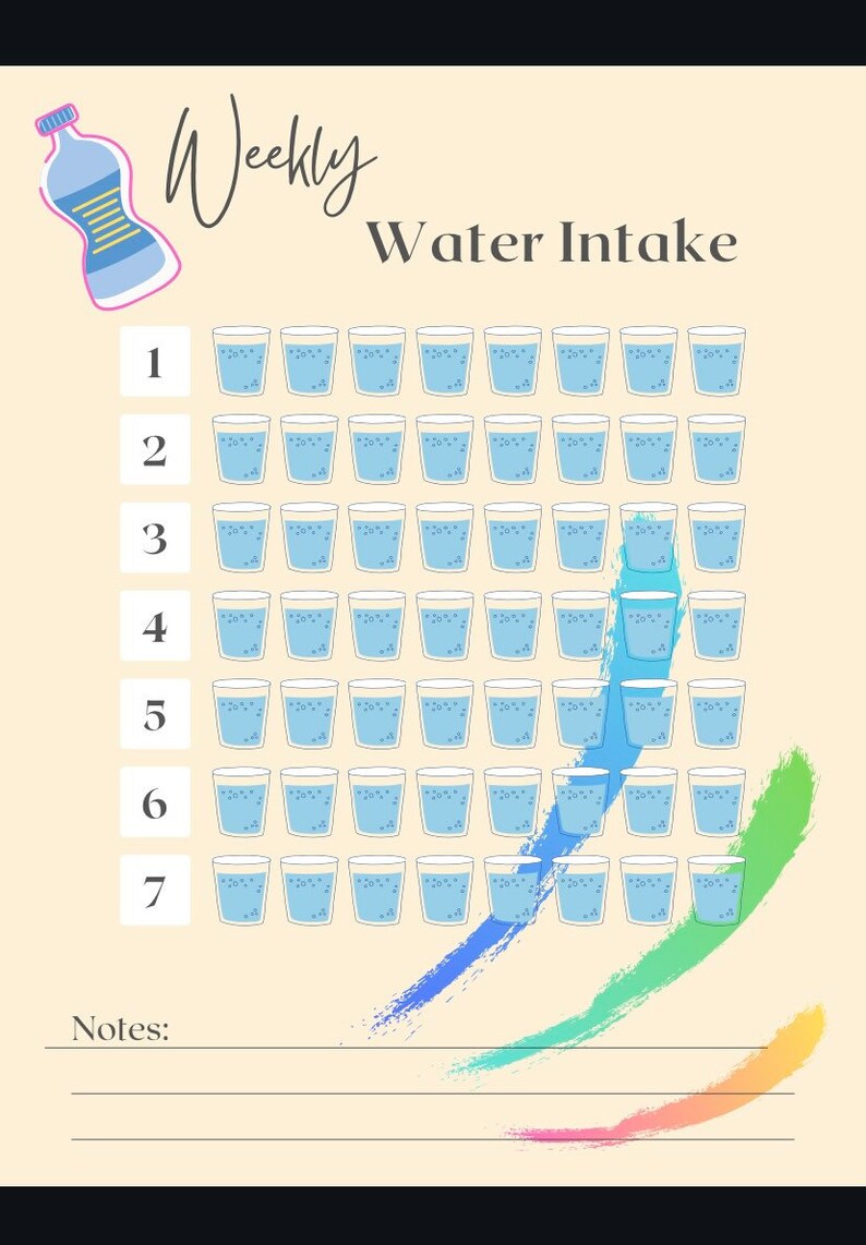 Printable Wellness Tracker Pack, PDF (rainbow) - Etsy