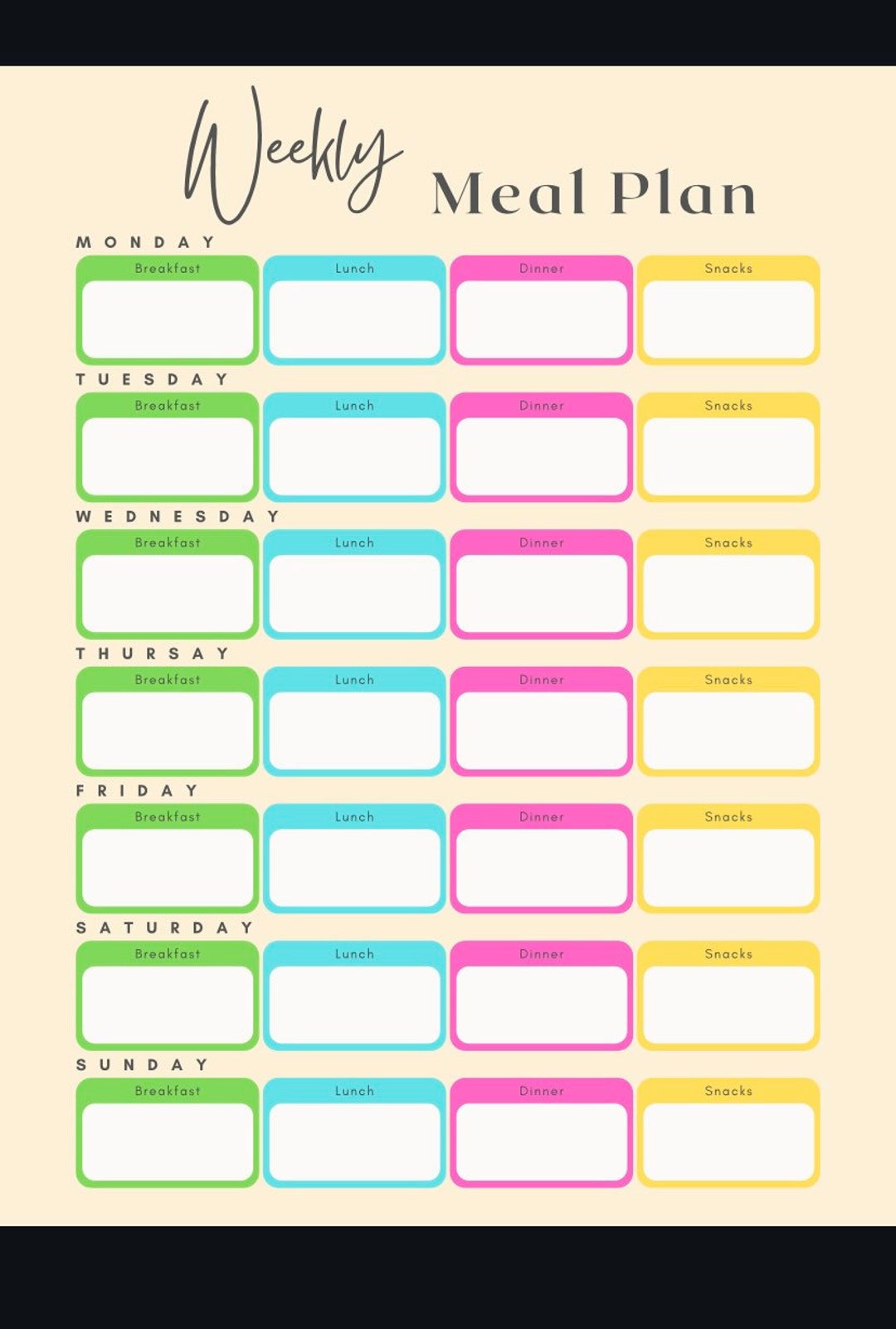 Printable Wellness Tracker Pack, PDF (rainbow) - Etsy