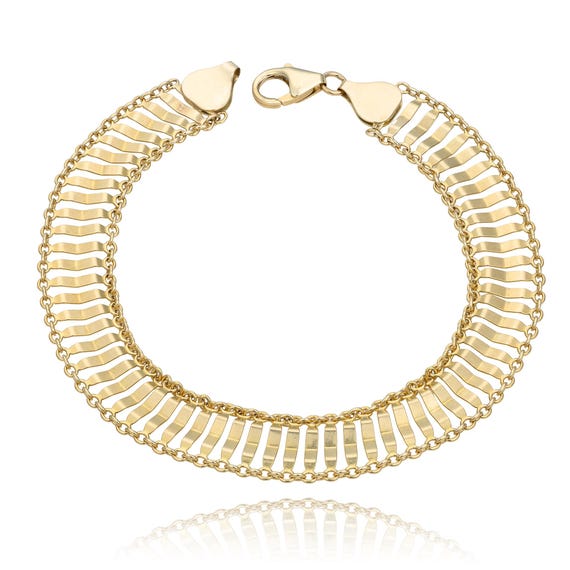 VINTAGE Ladder Link Bracelet in 14K Yellow Gold