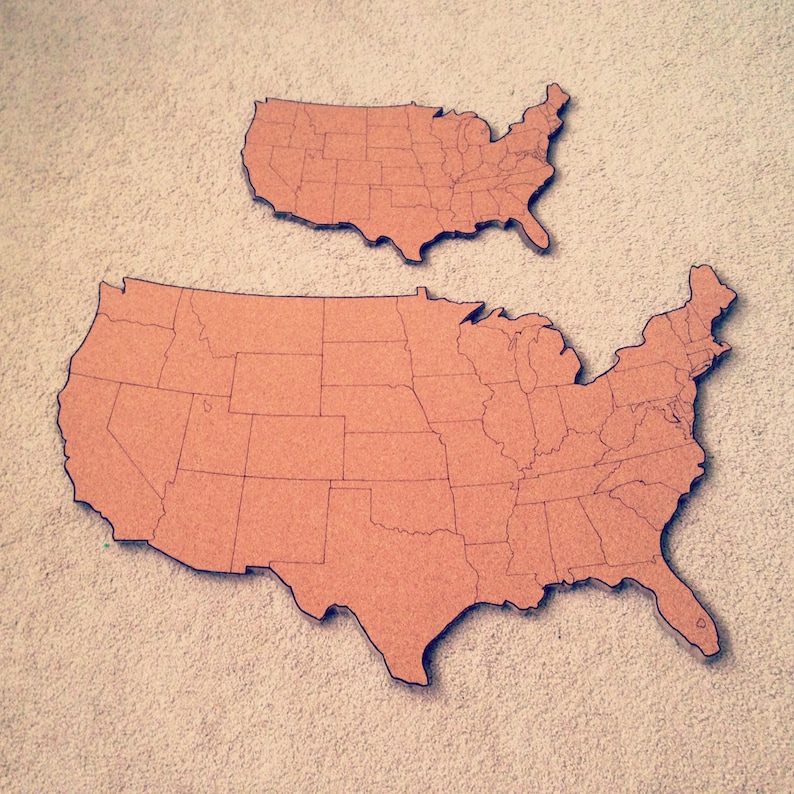 Large United States Corkboard Map USA Cork Map Pin Board Gifts  Etsy