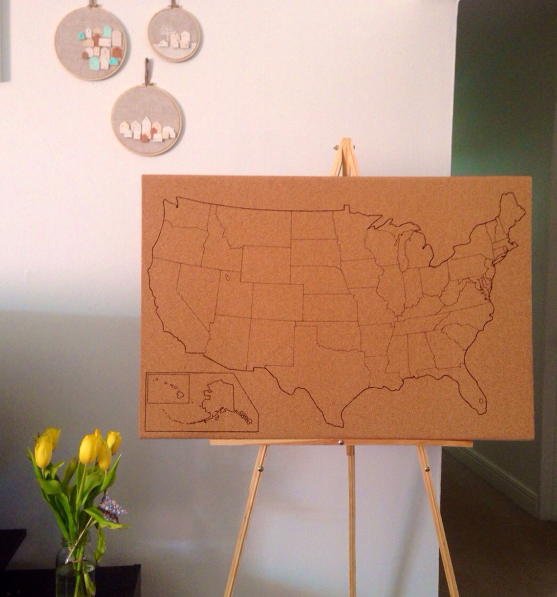 Large United States Corkboard Map USA Cork Map Pin Board Gifts  Etsy