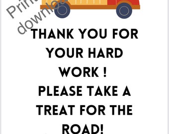 Delivery driver note, Printable treat note, Delivery driver treat note, UPS driver thank you, USPS driver thank you, Christmas thank you
