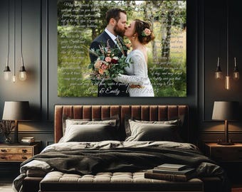 Wedding Song Lyrics with Photo Personalized First Dance - Anniversary Gift for Couple
