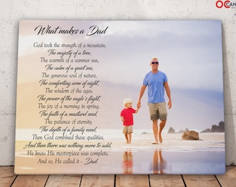 Poetry Canvas Print, Poem on Canvas, Walk with me Daddy poem and personal photo, Custom Dad Poem Print, Fathers Day Gift, First Father Gift