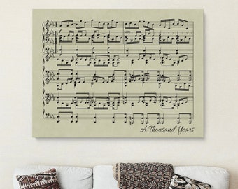 Custom Music Sheet Canvas, Personalized song notes, Custom Designed Canvas Print, Music Notes Wall Canvas, Musician gift idea, Song Notes