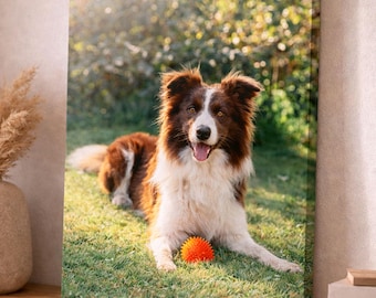 Custom Dog Portrait Canvas Print – Pet Owner Gift - Photo Wall Art