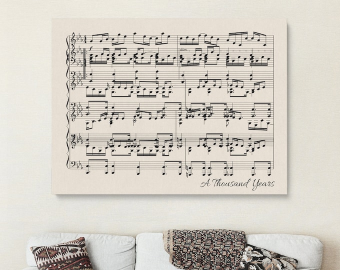 Your Wedding Song, Custom Sheet Music Wall Art, Anniversary Gift, Gift for Men, Husband Anniversary, Custom Canvas Print, Ready to Hang