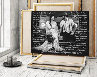 First dance lyrics and picture canvas print, Wedding Song Lyrics Home Wall Decor, Wedding Anniversary Gift