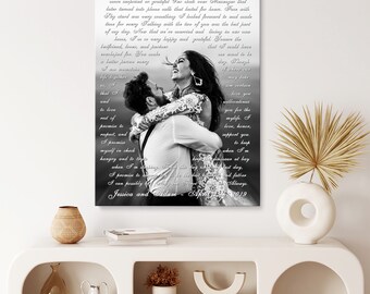 Photo and Song Lyrics Canvas Print Couple Anniversary Gift