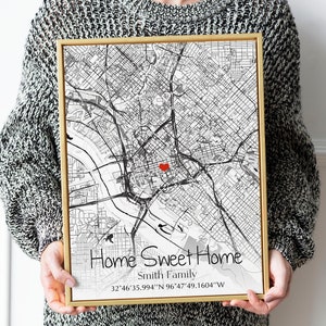 Housewarming Gift, Our First Home, House Map, First Home Gift for Couple, Custom Map Art, Custom House Warming Gifts, Home Address on Map