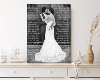Anniversary gift canvas print, anniversary gift for wife, anniversary gift for husband, 1st anniversary, photo and lyrics canvas print