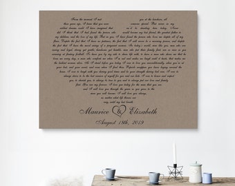 Personalised WEDDING Just Married Shabby Picture Print Gift Canvas Word Present