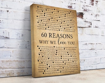 Custom 60 Quotes Canvas Print Wall Decor Sign Ready to Hang