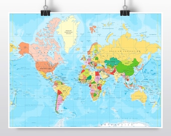 World map poster World map decor Large world map Travel art Push pin map canvas Extra large wall art Travel poster Push pin