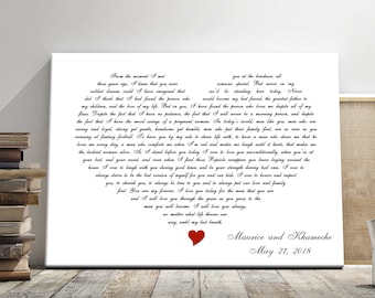 Wedding song lyrics, Custom song lyrics, First dance song, Framed cotton canvas, Heart shaped lyrics canvas, Lyrics wall art canvas print