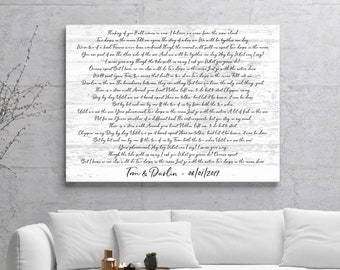 Custom Song Lyrics Wall Art, First Dance Song, Custom Lyrics Print, Song Lyrics, Custom Gift, Wedding Anniversary Gift, Home decor art