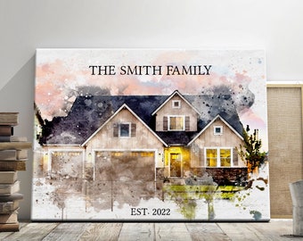 Custom Home Photo Portrait, Custom Housewarming Gift, First Home Buyer Gift, First Home Art, Our Home Portrait, Gift from Realtor Print